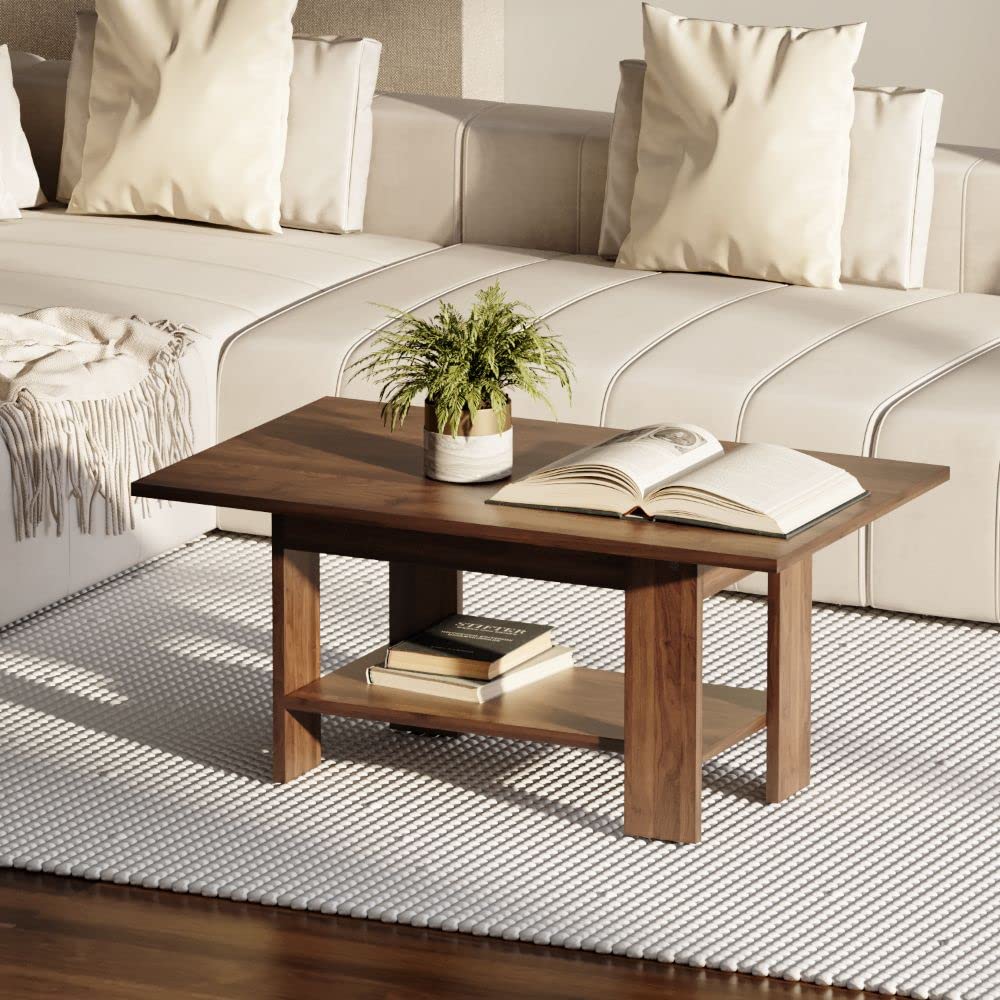 Wakefit Coffee Table | 1 Year Warranty | Center Table, Tea Table, Center Table for Living Room, Coffee Table for Living Room, Engineered Wood (Brulee - Brown)