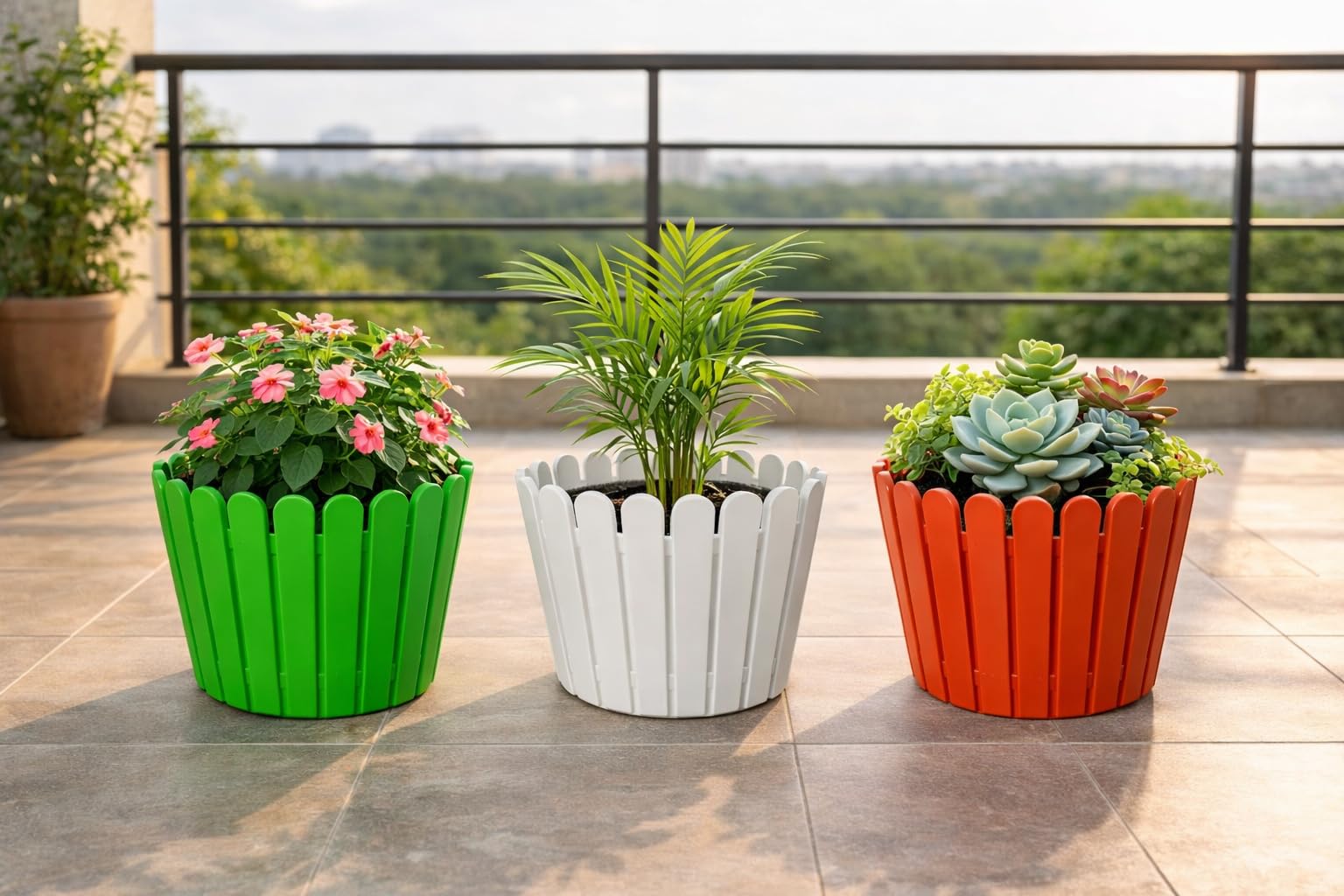 Go Hooked Tower Pots - 4 Pack, Indoor Outdoor Planters -24 Go Hooked Tower Pots - 4 Pack, Indoor Outdoor Planters -24
