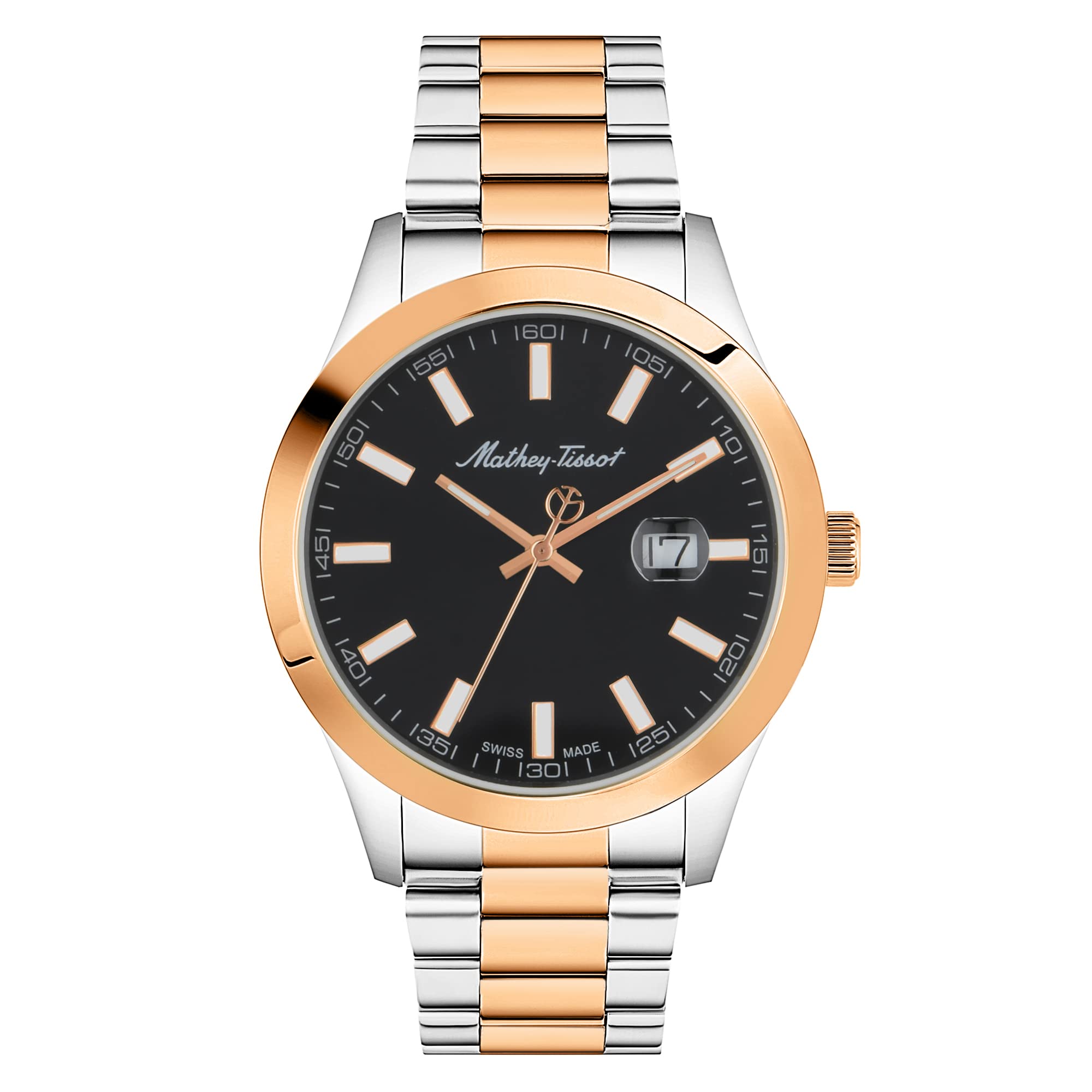 Mathey-Tissot Stainless Steel Analog Black Dial Two-Tone Strap Mens Watch-H450Rn_SMU (B0C3RQLD9D) Amazon Price History, Amazon Price Tracker