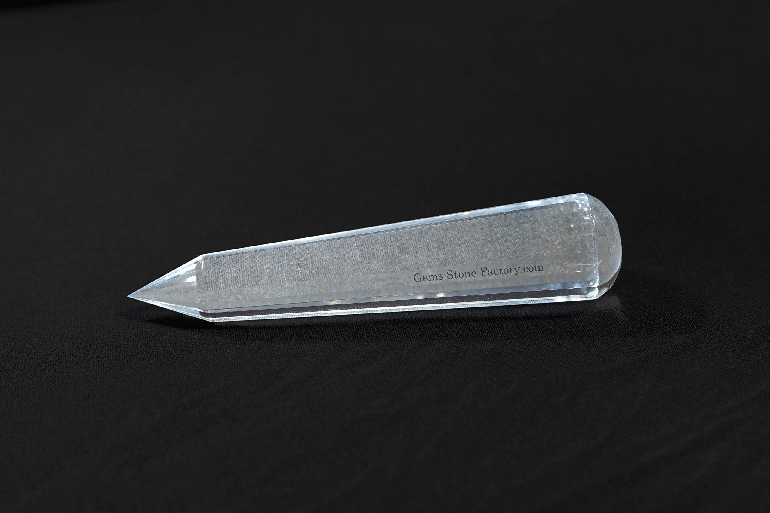 Clear Quartz Wand, Pranic Healing, Laser Crystal Wand, Faceted Cut