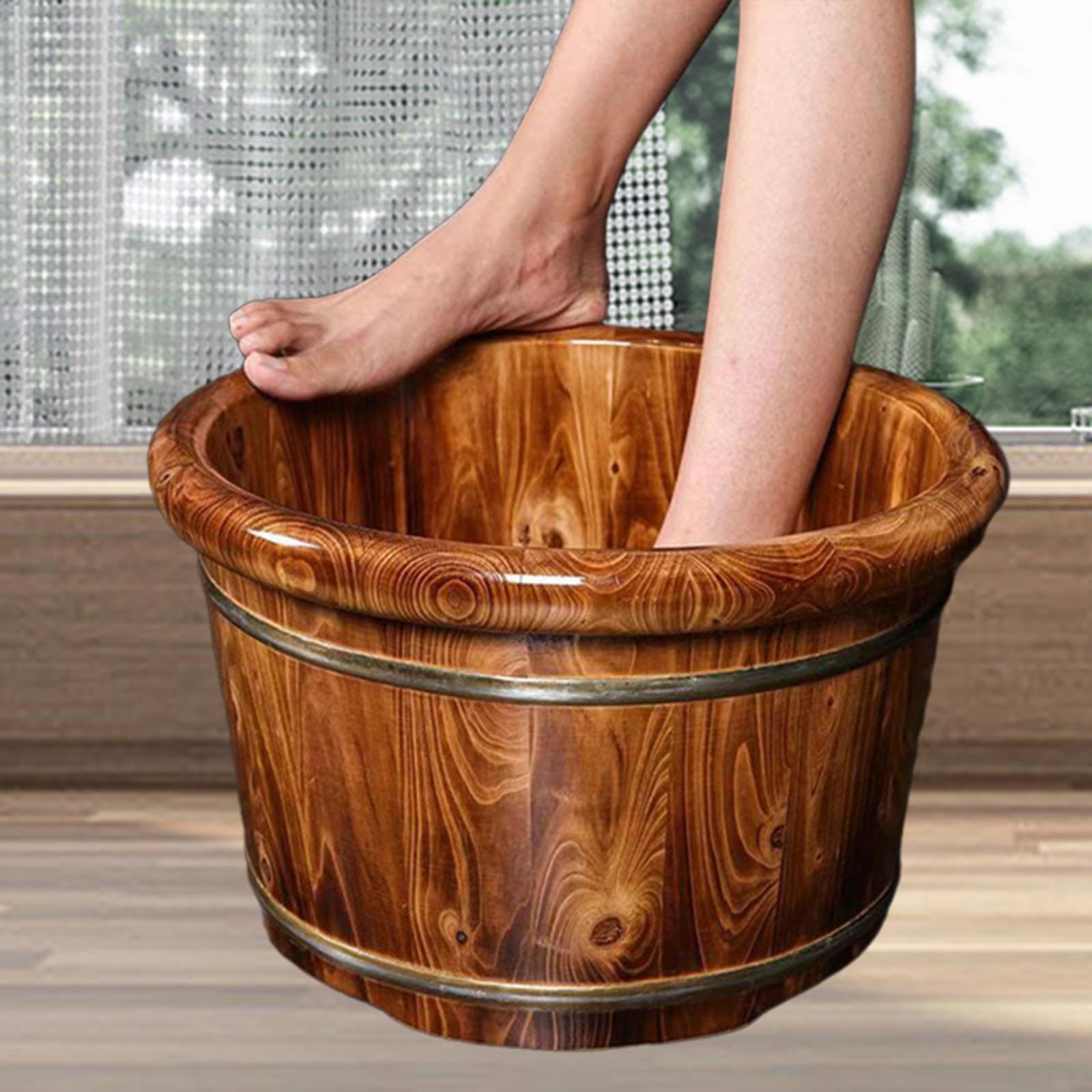 Fußbadewanne Aus Holz, Fußbadewanne, Pediküre, Fußwaschbecken für Badezimmer, B 26cmx36cm