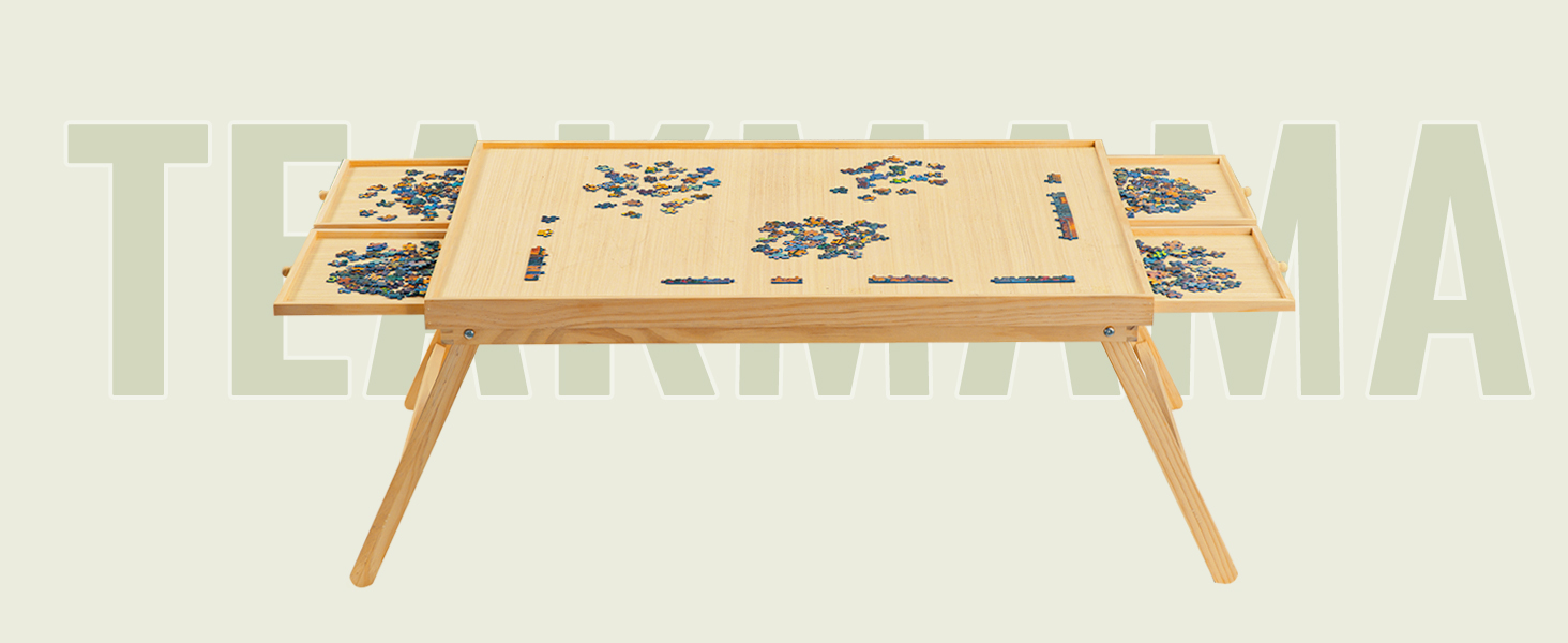 Amazon.com: TEAKMAMA 2000 Piece Wooden Jigsaw Puzzle Board with 4