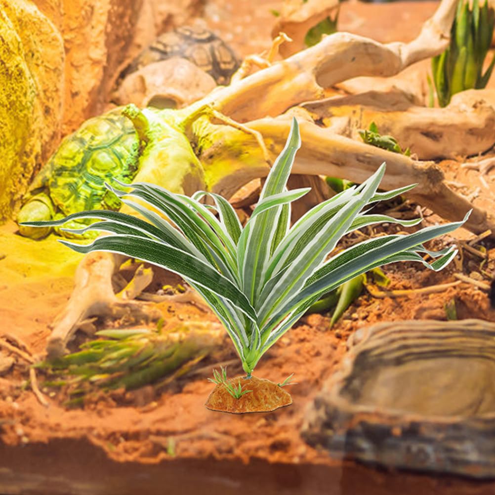 POPETPOP 2Pcs Artificial Reptile Plants for Lizard Tank Terrarium Decor Lifelike Habitat Accessories for Snake Gecko Enclosure - Image 3