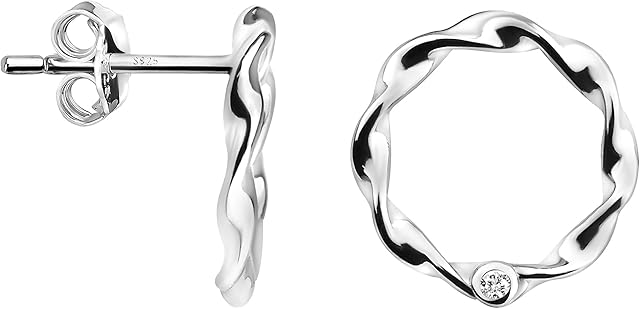 SOFIA MILANI - Women's Earrings 925 Silver - with Zirconia Stone - Circle Stud Earring - 20878