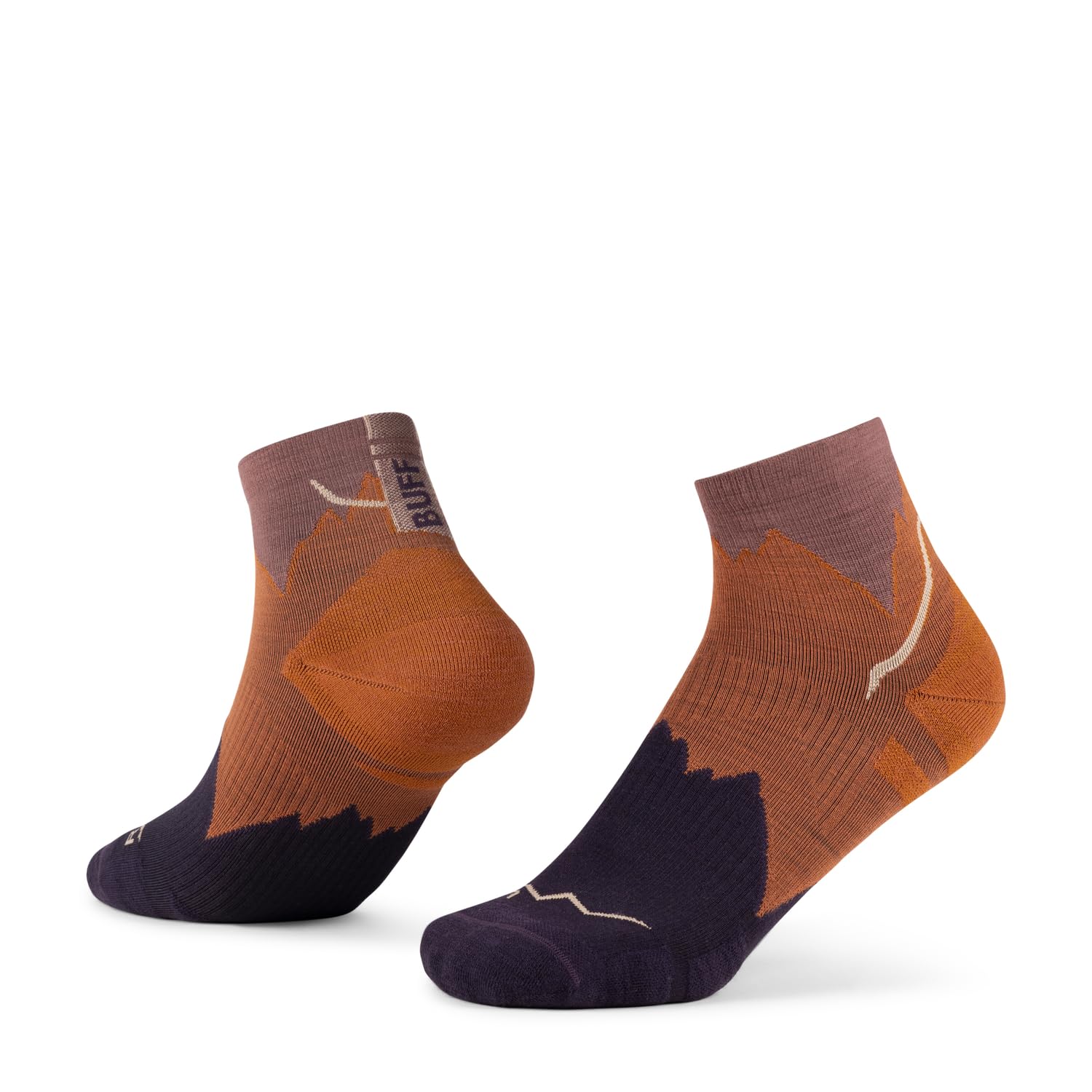 Buff®| Socks LW Merino Wool Quarter Lightweight, Hiking, Natural Durability, Comfortable, Padded S Orange