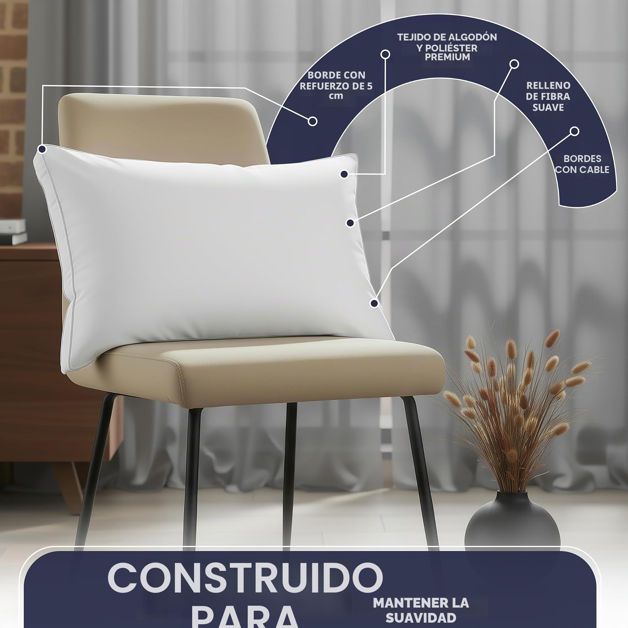 Utopia Bedding Almohadas de Cama para Dormir tamaño Queen (Blanco), Juego de 2, Calidad de Hotel refrescante, Almohada Reforzada para Dormir Boca Arriba, Boca Abajo o de Lado