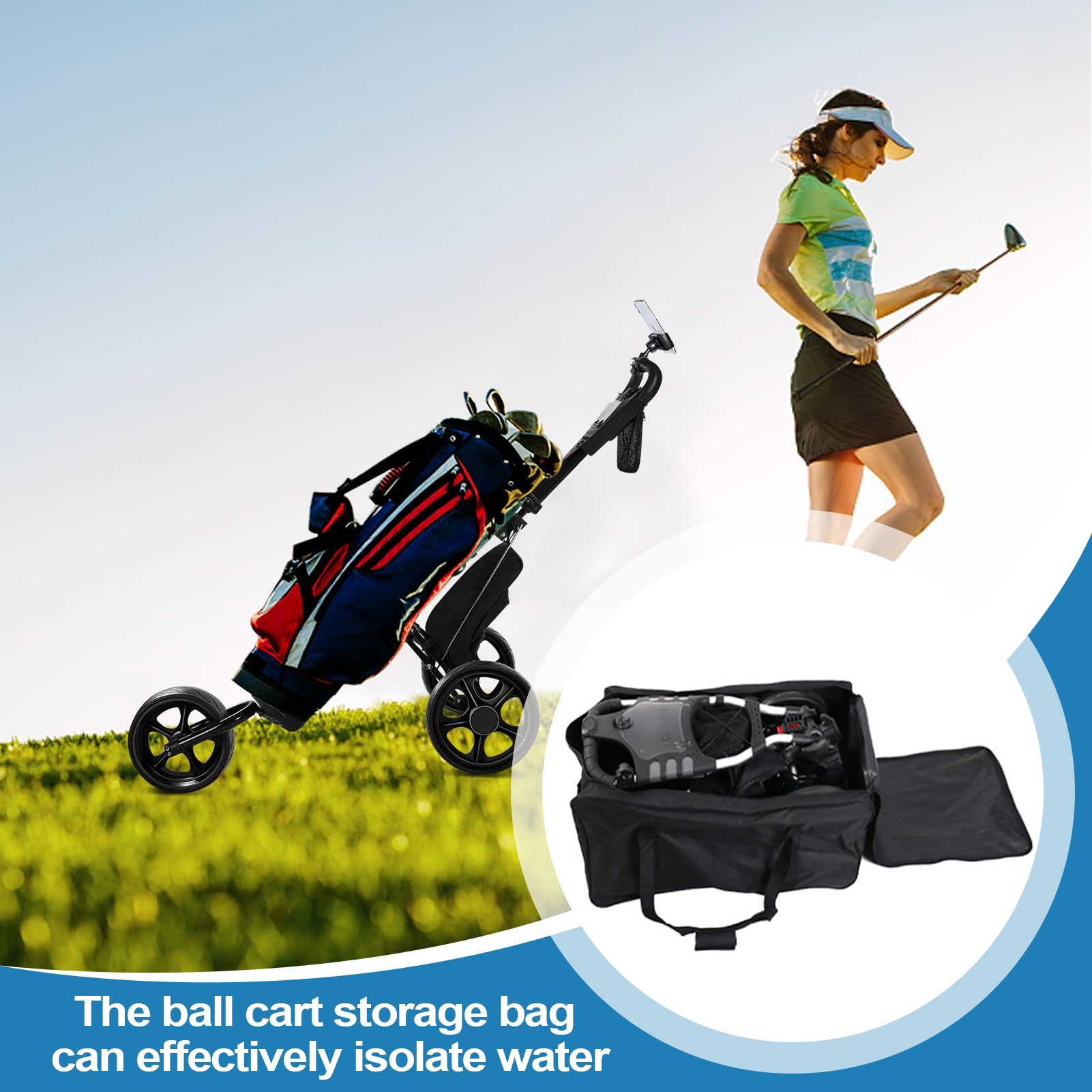 Cart Golfs Bags Für Männer - Platzsparende Golfbeutelabdeckung | Golfzubehör Für Profis Und Anfänger | wasserdichte Schutzgolfabdeckung Mit Riemen | Raumsparende Staubabdeckungstasche Sportzubehör