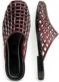 Molozoey Clear Jelly Shoes for Women Slip on Jelly Mesh Slides Comfortable Closed Toe Flats Sandals Summer Beach Slippers.