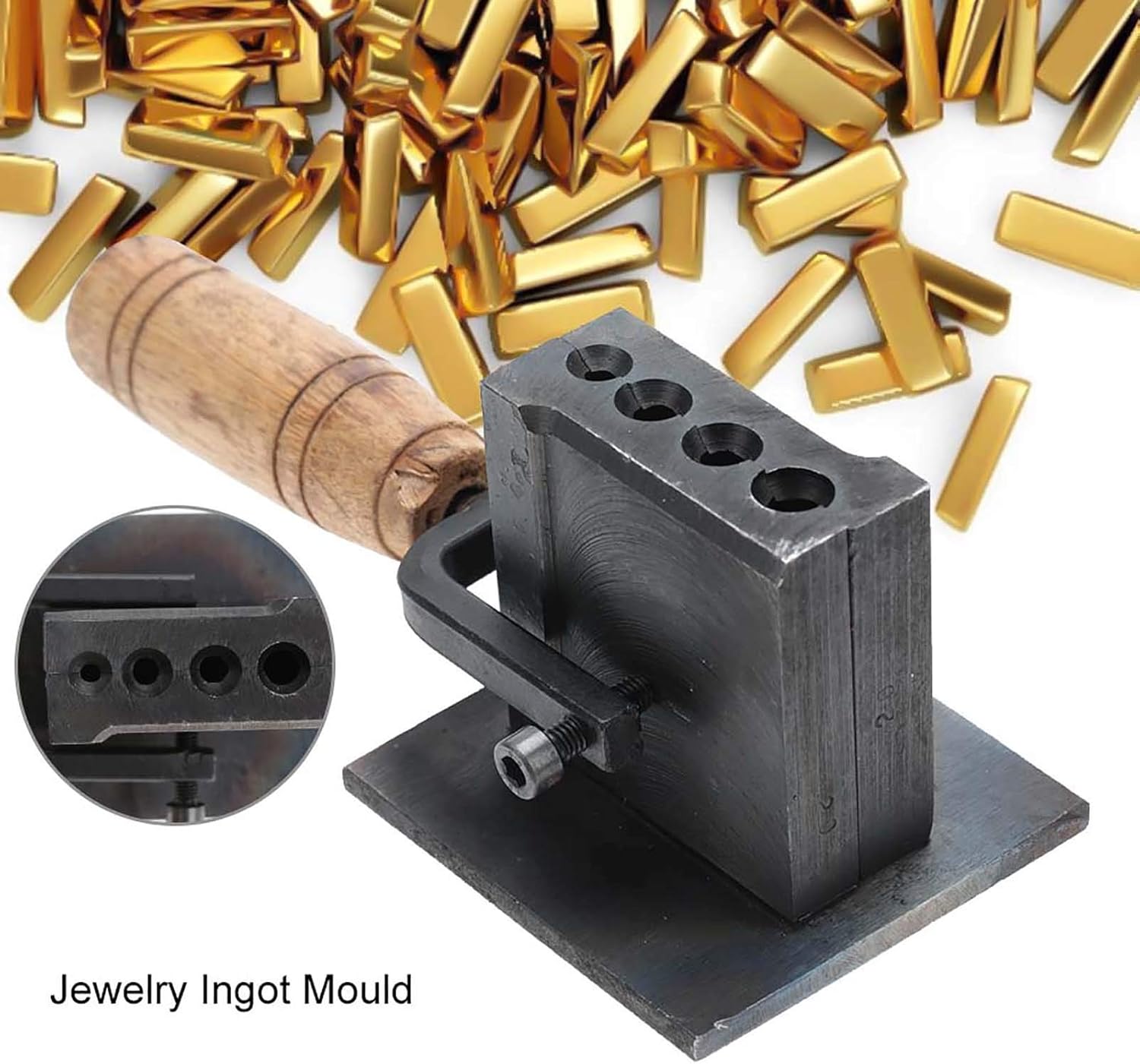 Ingot for Casting Metal Reversible Jewelry Ingot Oil Making Tools for Sheet Bar Gold Silver Casting