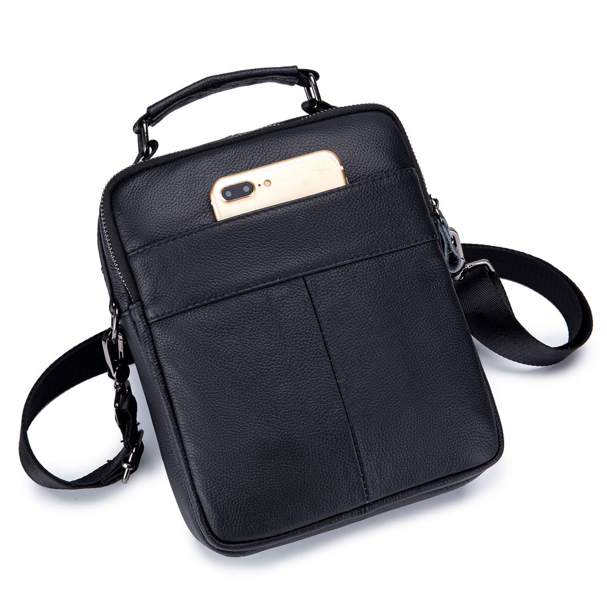 Uomo Borse a spalla Zaino monospalla casual Borse a mano viaggio Vera pelle multitasche Borse organizer portatutto