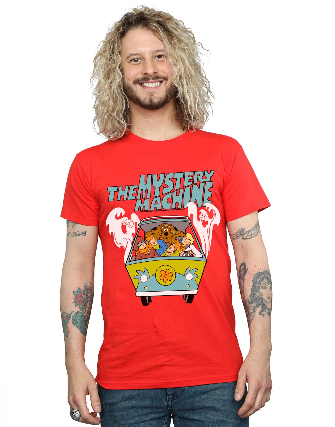 Absolute Cult Men's Red Scooby Doo Mystery Machine T-Shirt Large