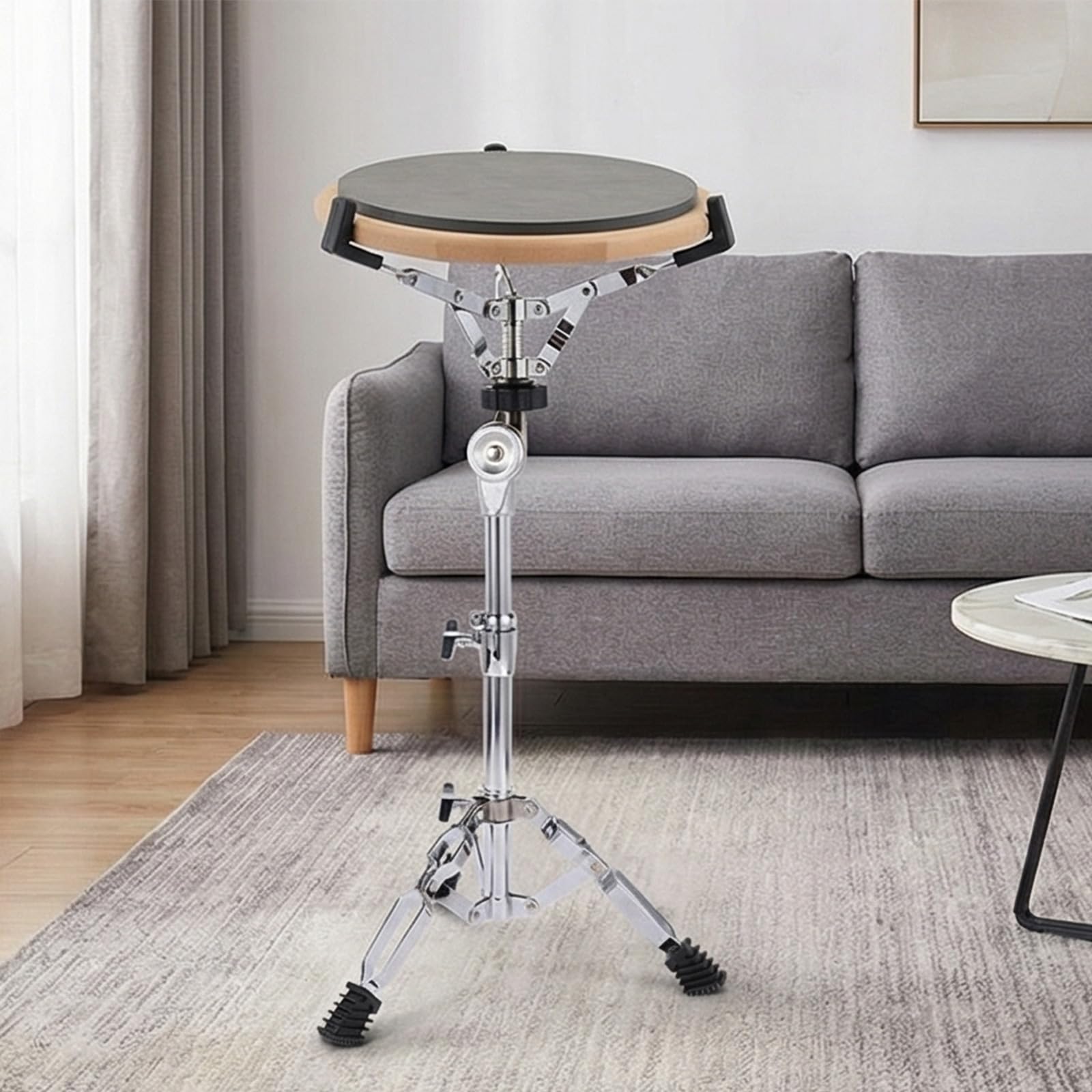 Soporte de tambor portátil con revestimiento de óxido, soporte de base ajustable para un fácil almacenamiento, soporte de caja con base de soporte de instrumento oxidado