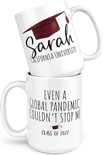 Miniatura 6 de Regalos de graduación 2022, taza de graduación personalizada con nombre, 9 colores, 2 tamaños, 9 citas, regalos de graduación universitaria para él,