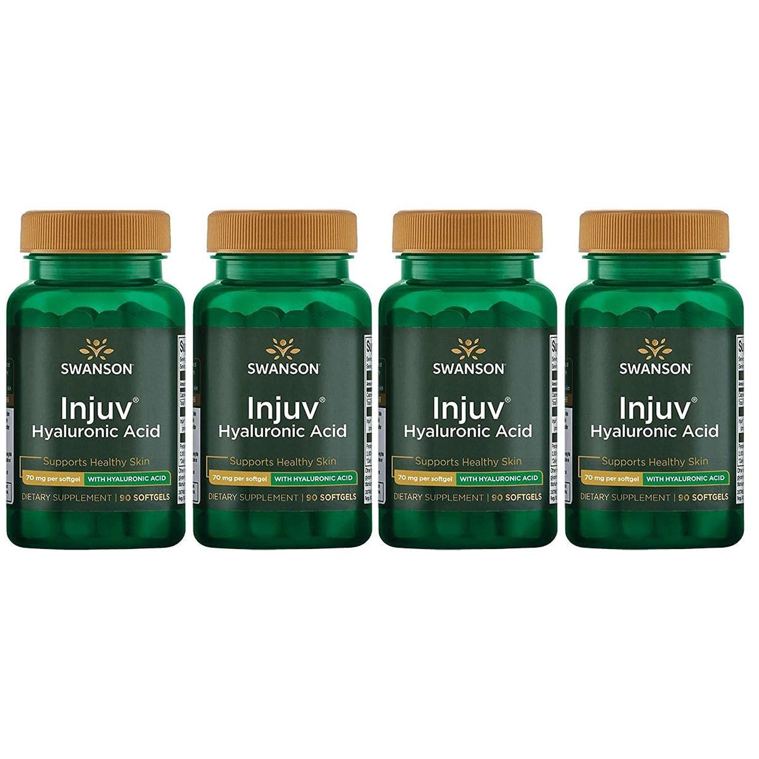 Swanson Injuv, Skin Moisture Support, 140 mg, 90 Softgels, 4 Pack 90 Count (Pack of 4)