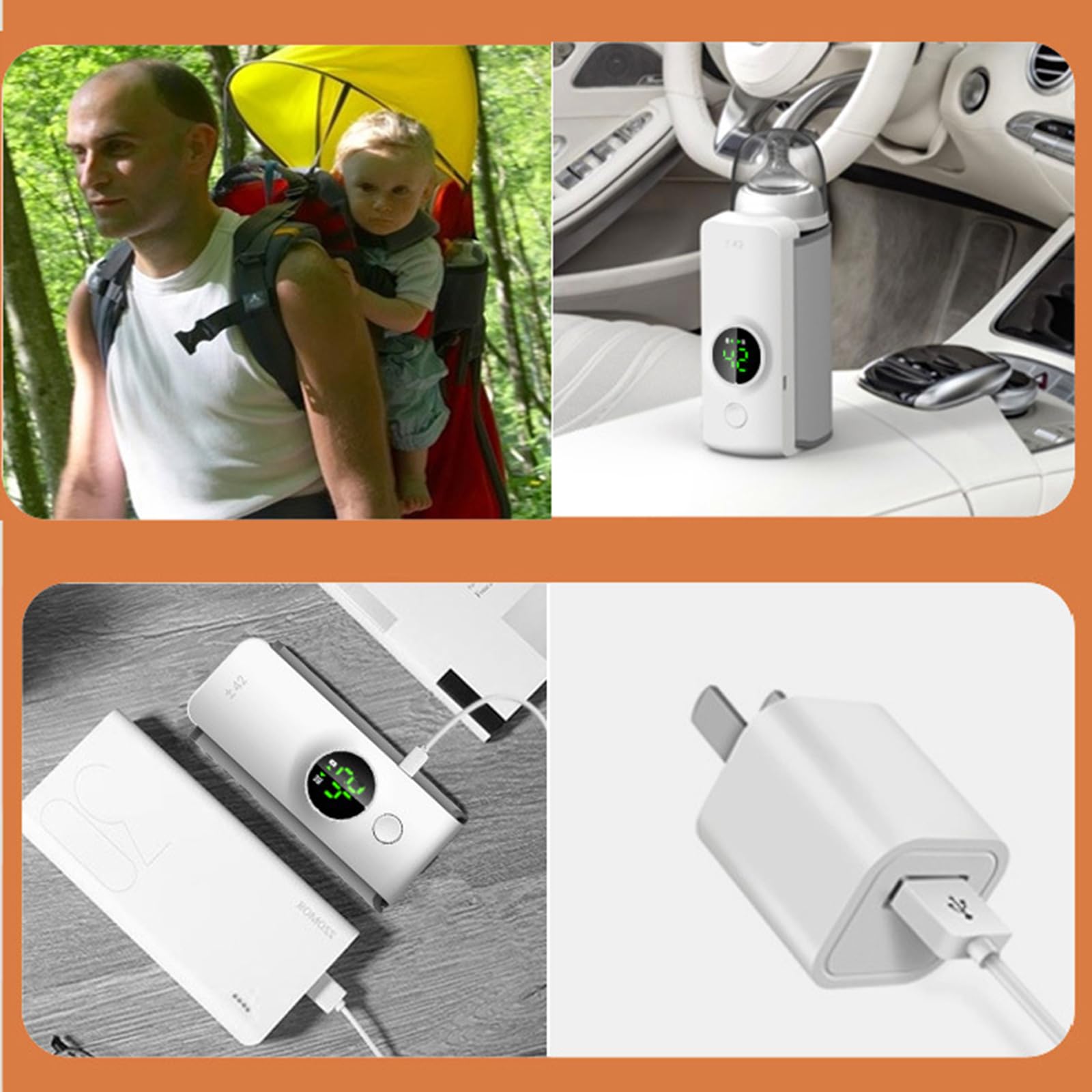 Chauffe-biberon portable multifonction Chauffe-biberon de voyage efficace Facile à transporter pour garder la boisson de bébé au chaud tout en chauffant biberon portable