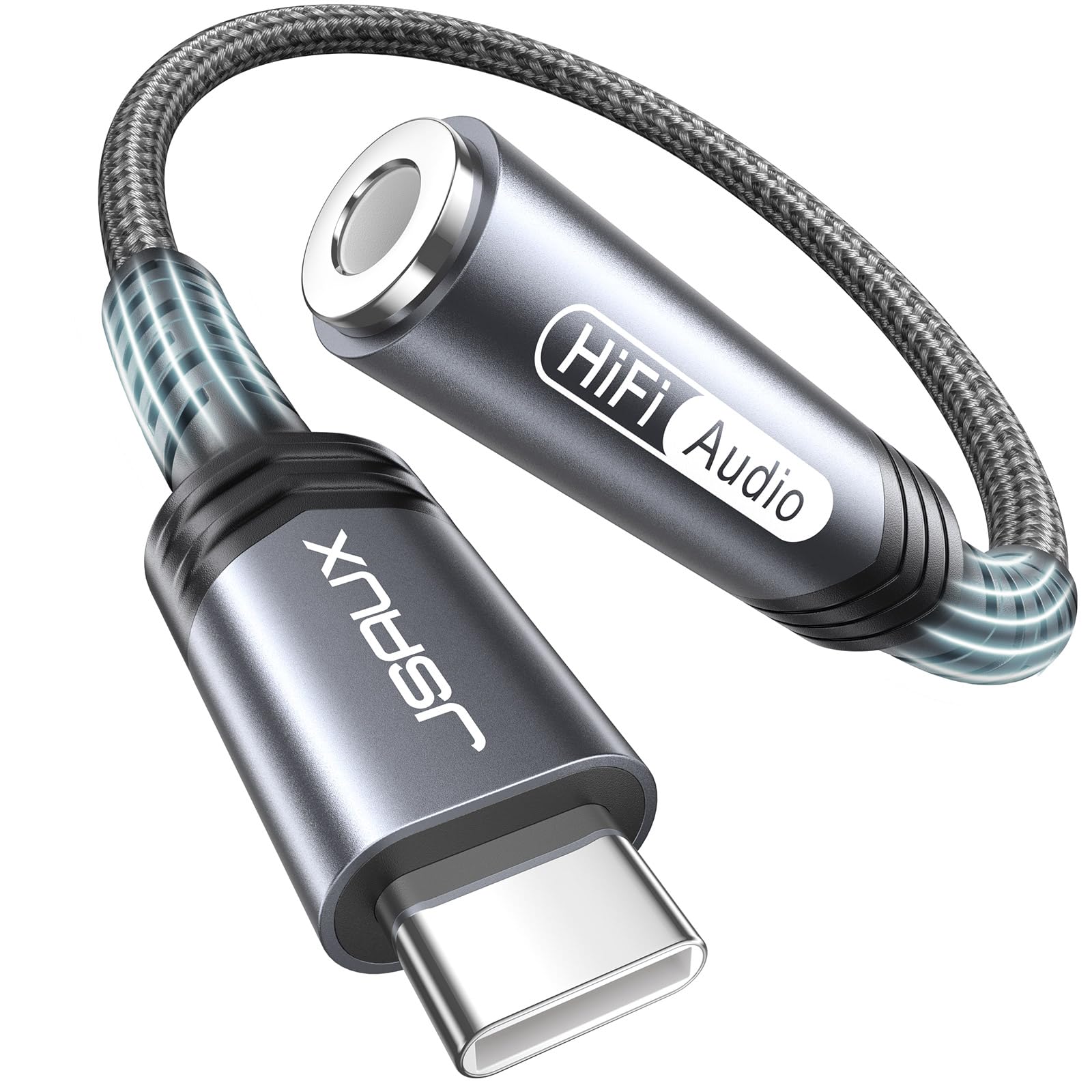 JSAUX USB Type C to 3.5mm Female Headphone Jack Adapter, USB C to Aux Audio Dongle Cable Cord Compatible with iPhone 17 Pro Max/16 Pro/15, Samsung Galaxy S24/S23/S22 Ultra, iPad Pro, Pixel 9/8 Grey