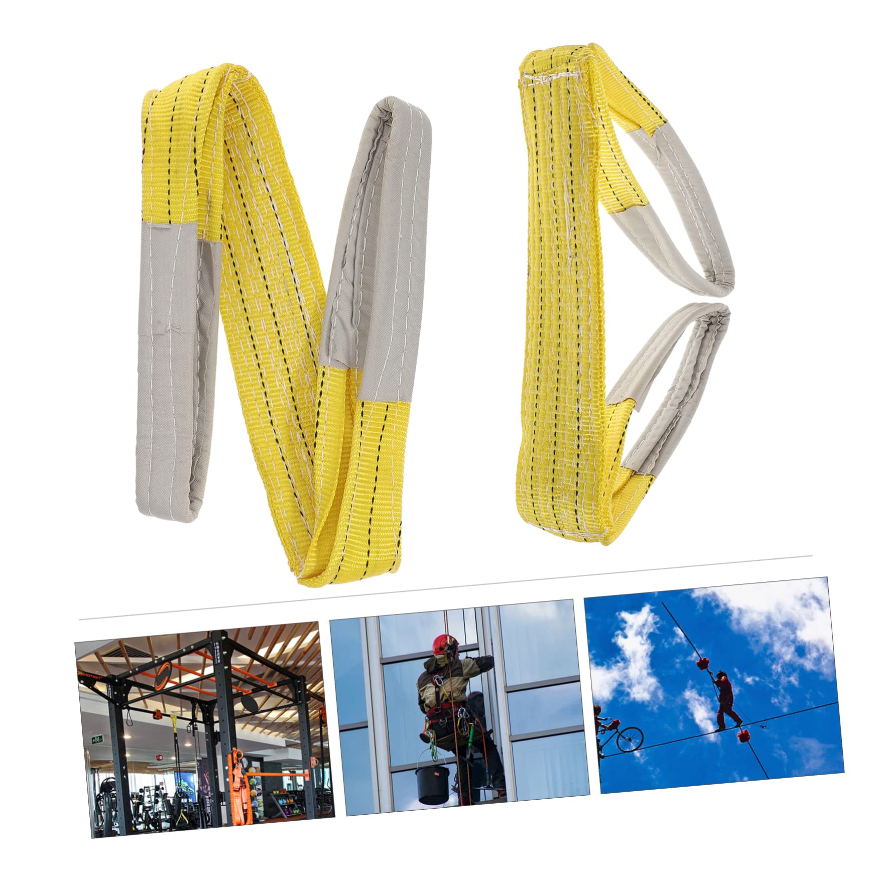 2st Hebegurt Rigging-Riemen Webschlinge Hebeschlingen-gurtbänder Hebeschlingen Für Geräte Schwerlast-straload-hebeschlinge Für Winden Schwere Polyester Yellow