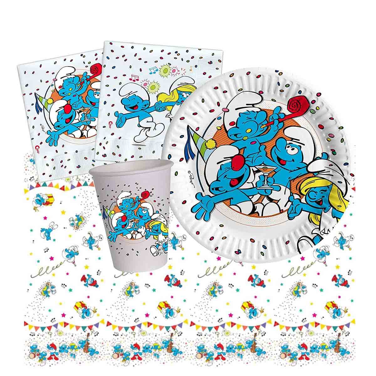 Kit n.78 addobbi compleanno Puffi Smurfs Festeggia e decora in occasione del tuo party con i simpatici personaggi blu gargamella grande puffo puffetta