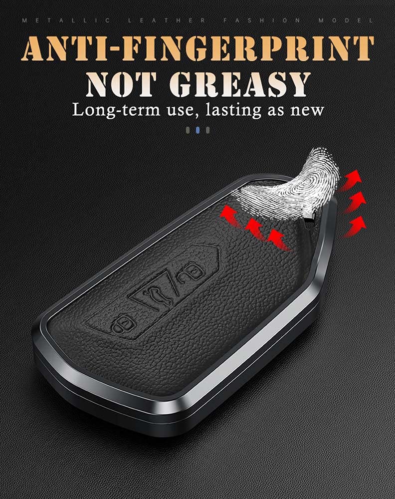 HIBEYO Smart Car Key Case Suitable for VW Golf 8 Seat Leon MK 4 Protective Case 3 Buttons Skoda Octavia Car Key Case Cover Key Box Key Fob Leather Brown - Image 4