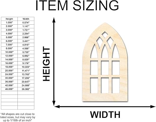 Miniatura 4 de Forma de ventana gótica de madera sin terminar  Recorte artesanal  hasta 24 pulgadas DIY 18 pulgadas  12 pulgadas