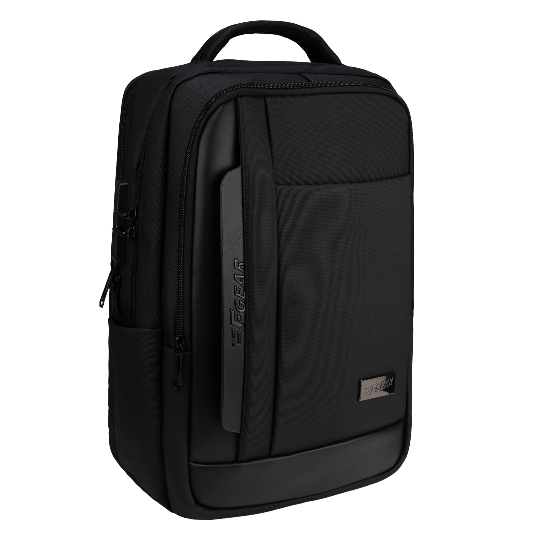Alpha Anti-Theft Premium Black Laptop Backpack|25L Water-Resistant Office & Travel Bag|3 Spacious Compartments, USB & Type C Port, Number Lock, Fits 17 Inch Laptop, Luggage Strap|Men & Women-image-20