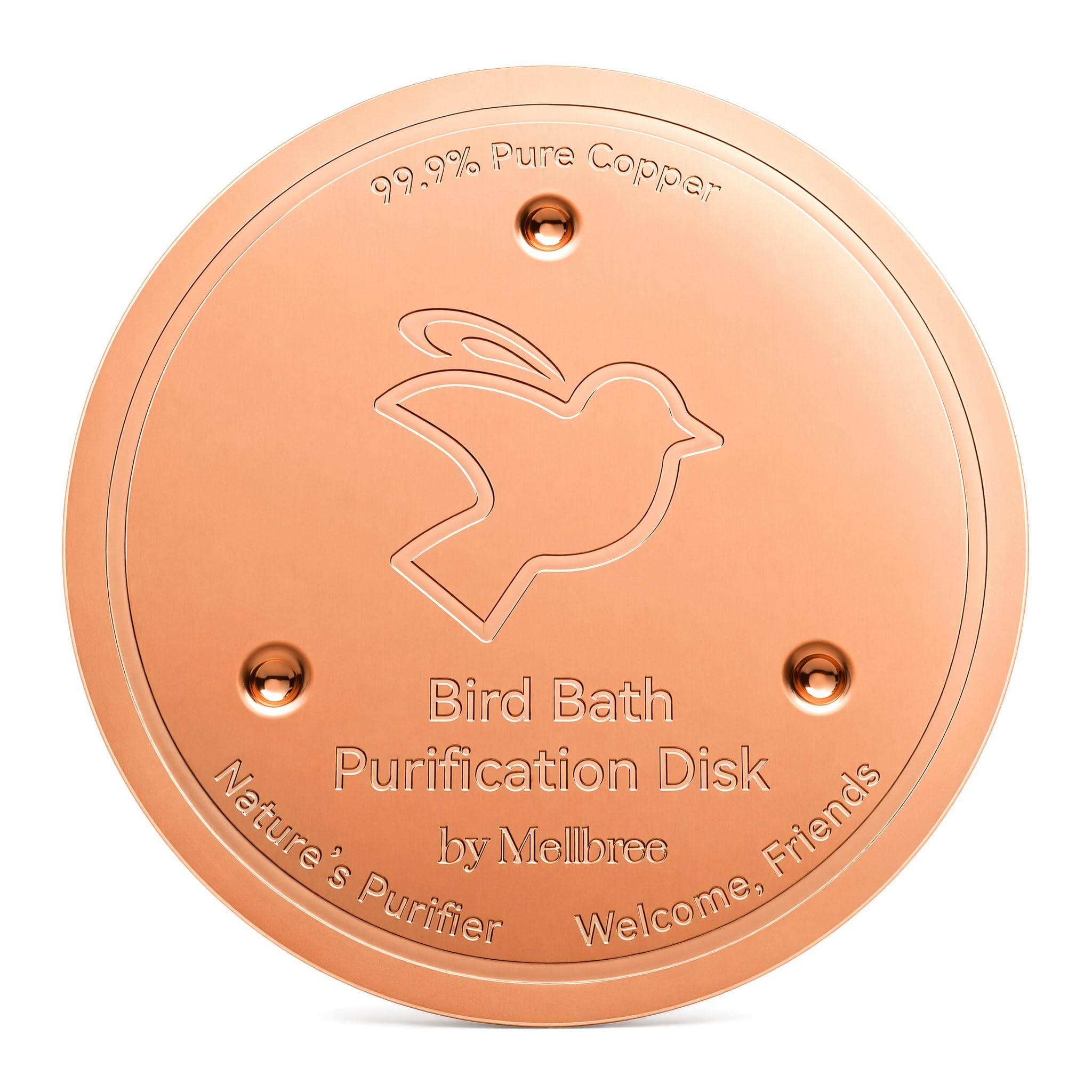 SiumPklay 4 in Pure Copper ​Bird Bath​ Purification Disk - Triple Point Support, All-Season Safe Water Cleaner for Outdoor ​Bird Baths​ & Bowls (99.99% ​Copper, 0.6mm Thick)