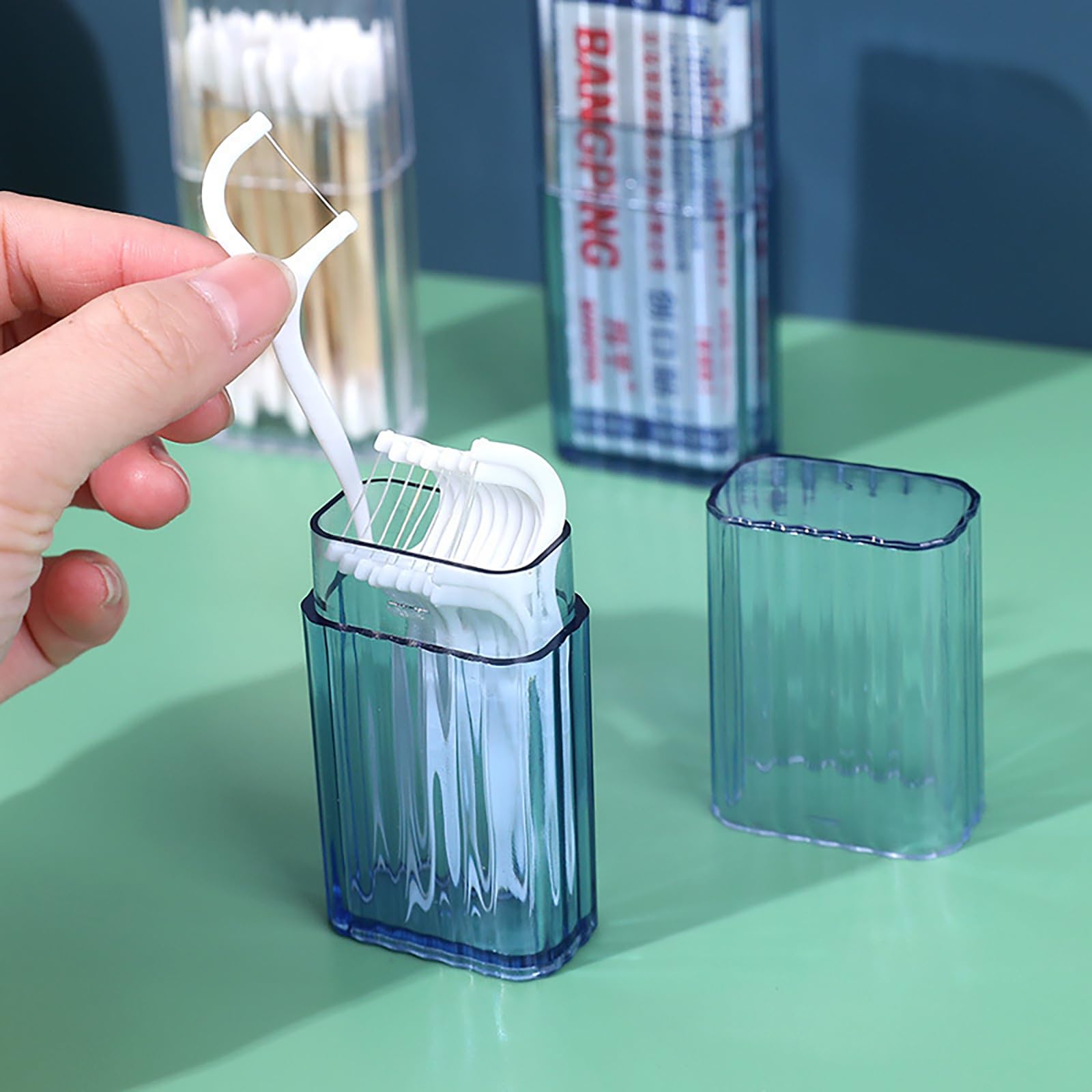 QHLWTT 4Pcs Portable Cotton Bud Holder Lightweight Perfect Size Cotton Swab Case Clear Cotton Bud Dispenser Box Travel Cotton Swab Holder for Storage Refillable - Image 4