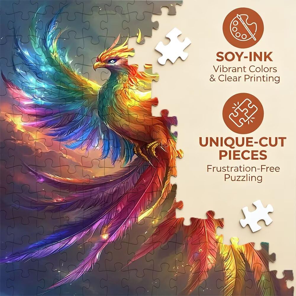 Puzzle 3000 elementów, kolor Phoenix 3D Puzzle dla dorosłych wymagające, artystyczne puzzle edukacyjne, zabawne i stymulujące dekoracyjne puzzle dla rodziny, prezent i dekoracja ścian DX0YL6-100