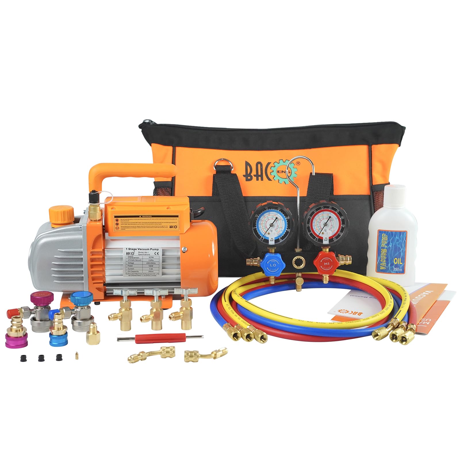 BACOENG Bomba de Vacío Aire Acondicionado Juego Manómetros R32 R1234YF R134A R410A HVAC AC