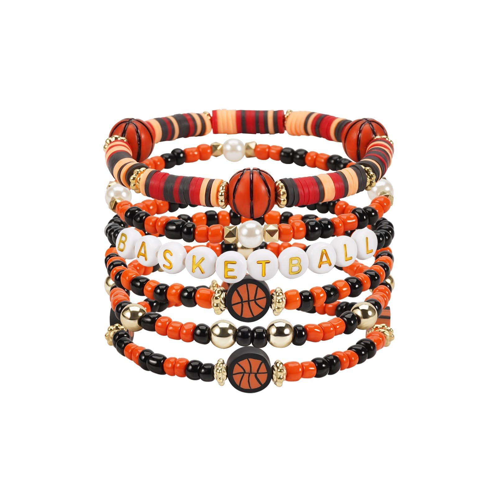 Bracelets Basketball Sport Élastique DIY Perles Cadeau Anniversaire pour Garçon Fille