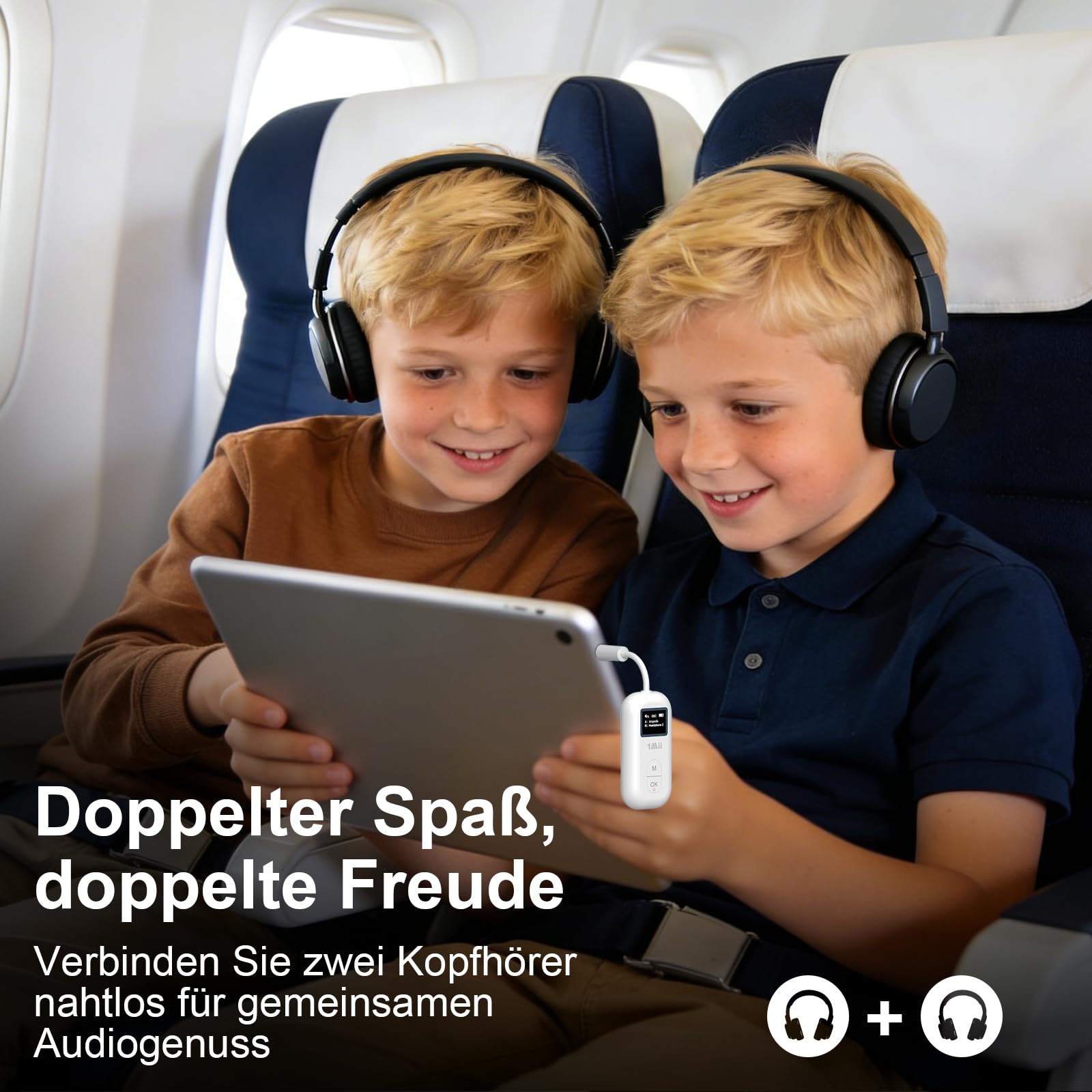 1Mii SafeFly Pro Flugzeug Bluetooth Adapter für AirPods kabellose Kopfhörer