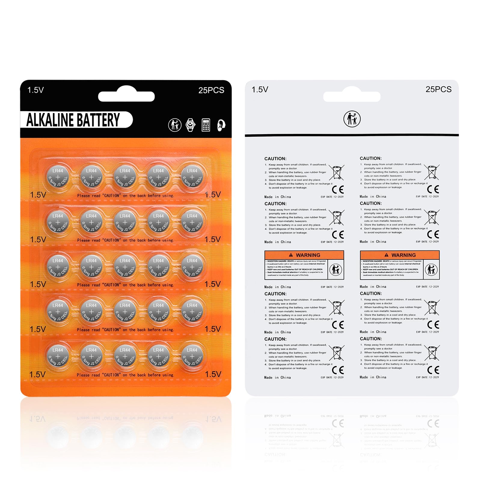 Pilas LR44, paquete de 24 pilas de botón, AG13 357 303 SR44 a76 Lr44, pilas de botón alcalinas de larga duración de 1,5 V