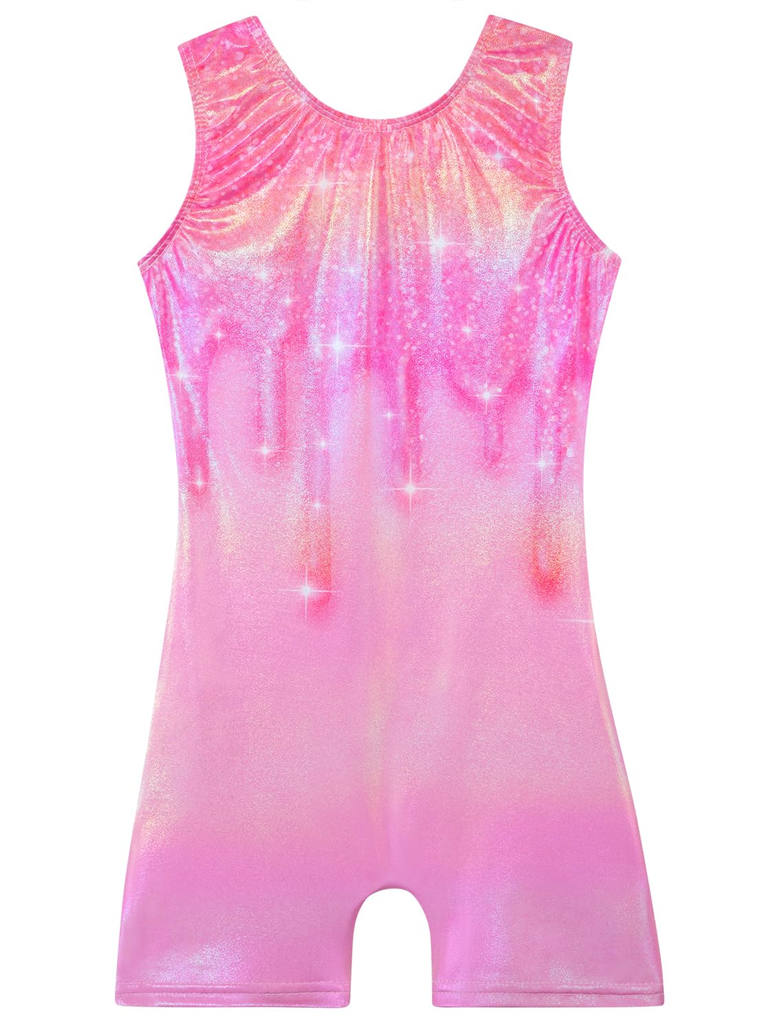 Leotards for Girls Gymnastics Toddler Dance Biketards Mermaid Unicorn Athletic Dance Wear Shiny Rainbow Blue Hotpink
