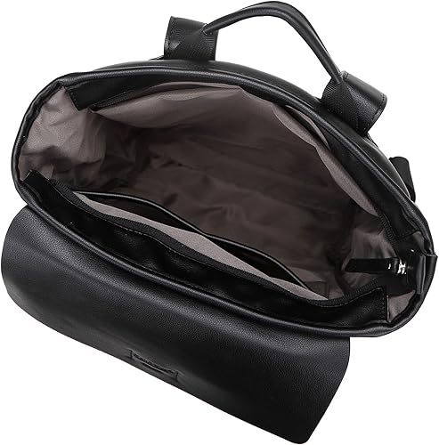 Miniatura 5 de Kah&Kee Feaux - Mochila de cuero para mujer, mochila casual de viaje con compartimento para laptop, 13 pulgadas, Negro, M, Casual