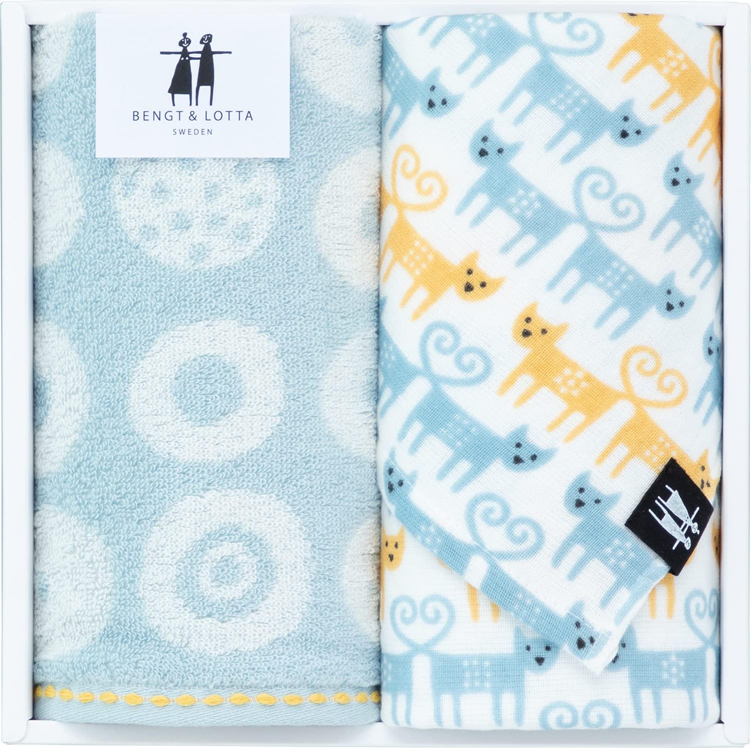 Amazon｜内野 タオルギフト ベングド&ロッタ フェイスタオル×2 ブルー