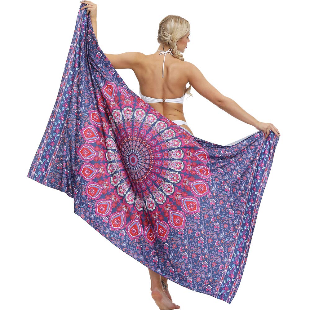 Nuofengkudu Mujer Boho Sarong Envuelva Bikini Encubrir Toalla de Playa