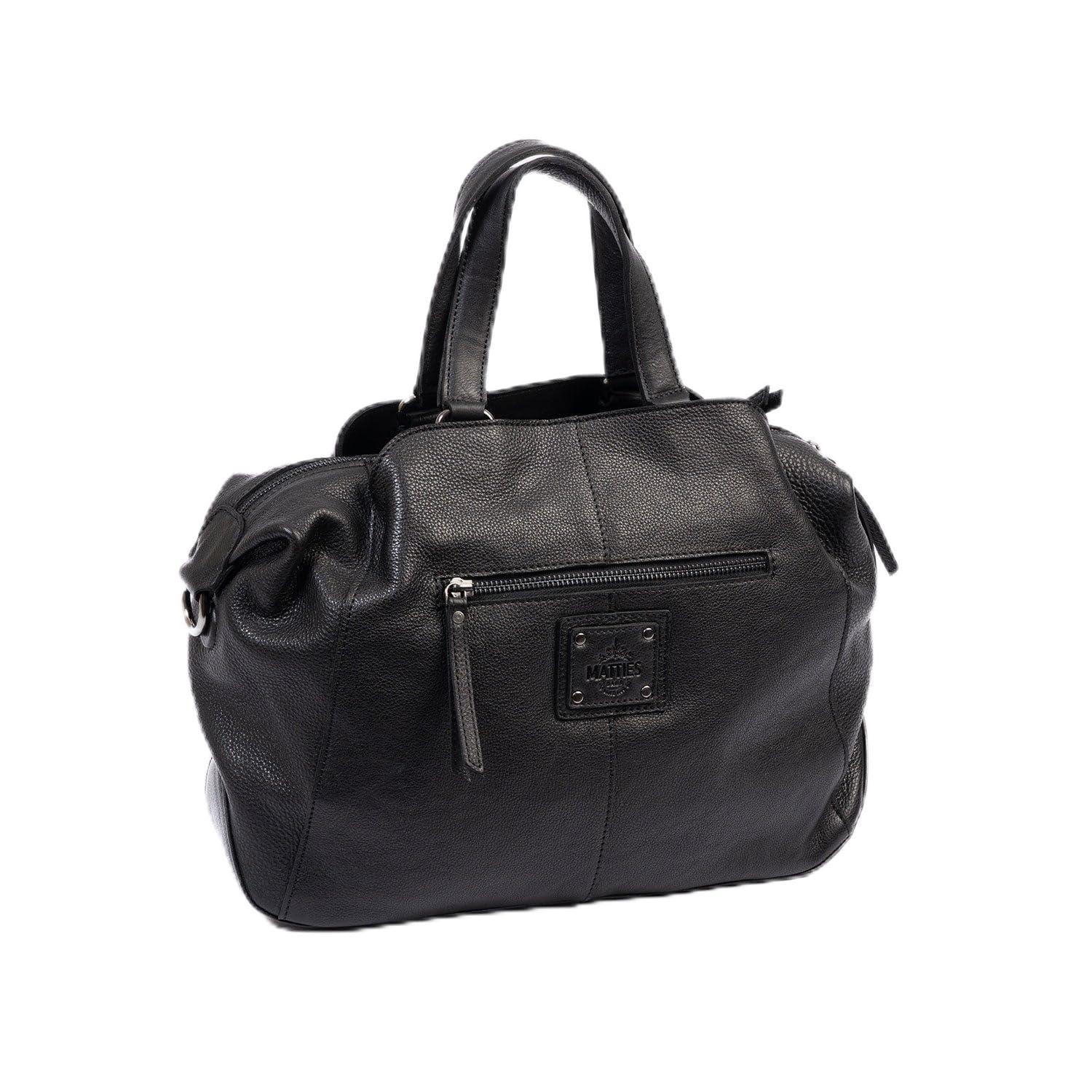 MATTIES Women's Eva/Leather Bags, Black/White, 13cm x 35cm x 27cm