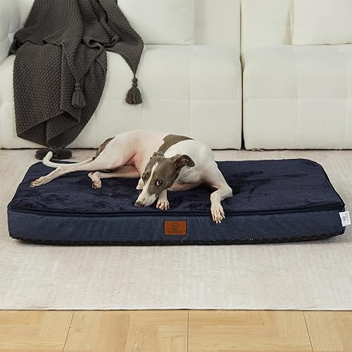 Miniatura 1 de Cama grande para perros de espuma viscoelástica, camas ortopédicas de 4 pulgadas de grosor para perros grandes, cama impermeable para perros con