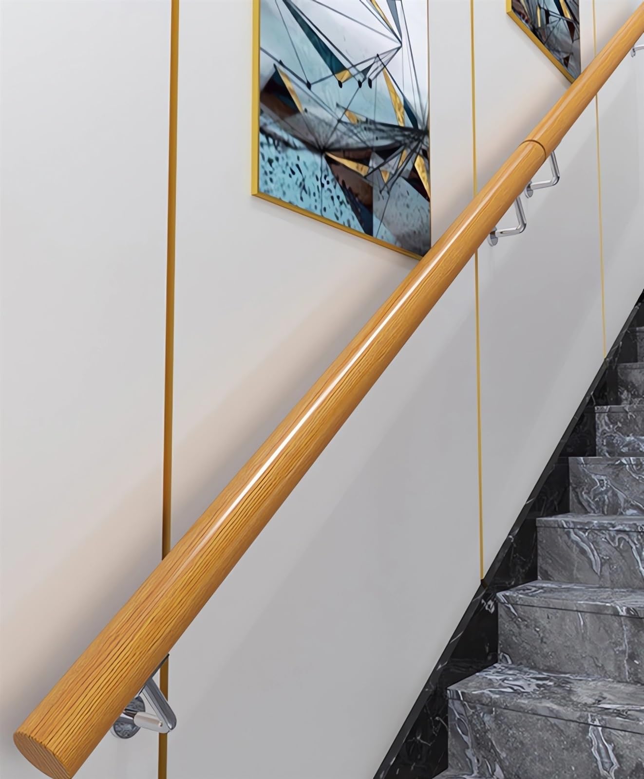 GHFXSCV Stair Banister il with Wall Brackets & Screws 330cm Railing for Barns & Apartments Safe & Stylish Staircase Guardrail Solution
