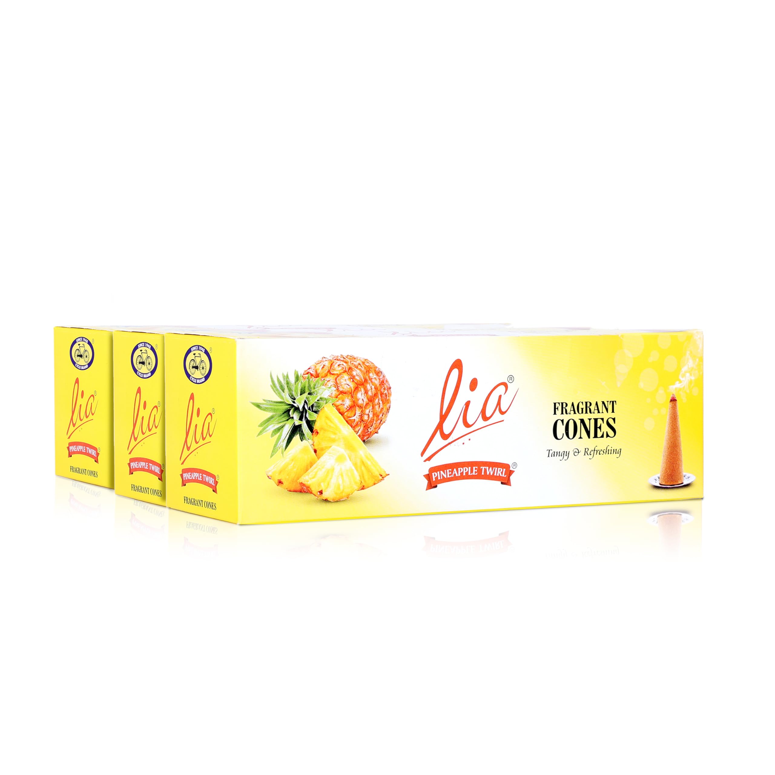 Cycle Pure Lia Pineapple Twirl Fragrant Dry Dhoop Cones - 192 Cones with Free Cone Holder | Fresh Fruity Fragrance for Daily, Puja, Meditation & Other Rituals | Pack of 3 (64 Cones/Pack)-image-27