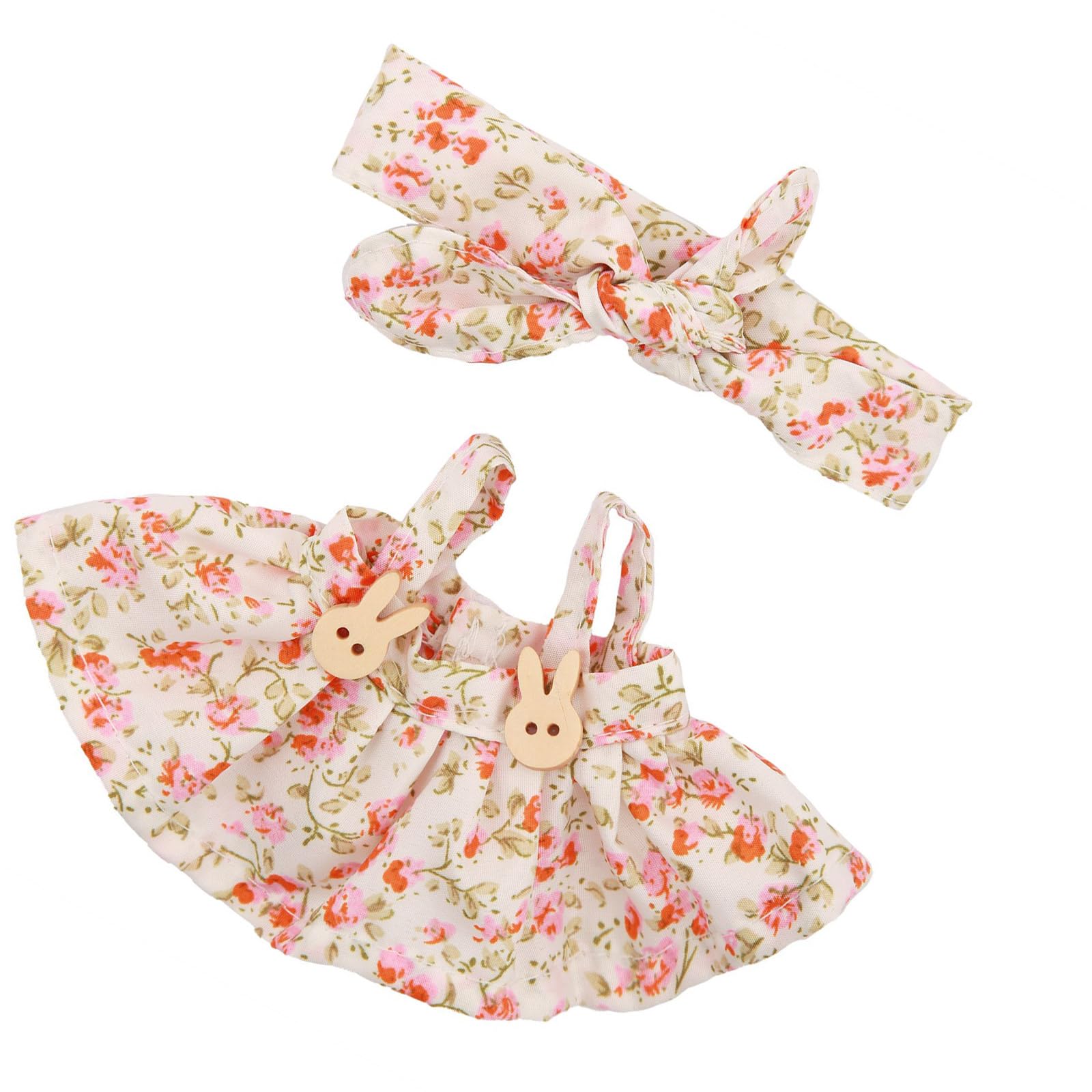 Qisuw E Lovely Doll Clothes Set For 17Cm Plush Figur Dolls Includes Bowknot And Strappy Dress For Plush Doll Figurin Display Clothes Set