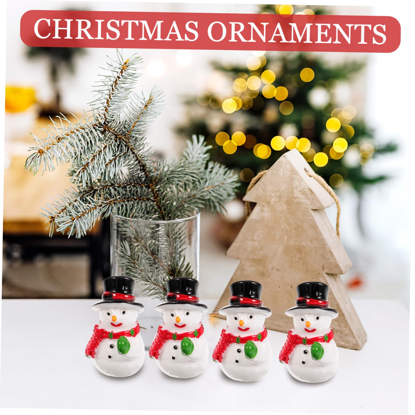 Amosfun 3 Ensembles Boules De Neige en Résine pour Bonhomme De Neige Décorations De Noël Flocons De Neige Décorations De Fête Ornements De Bonhomme De Neige Mini Arbre De 20 pièces * 3