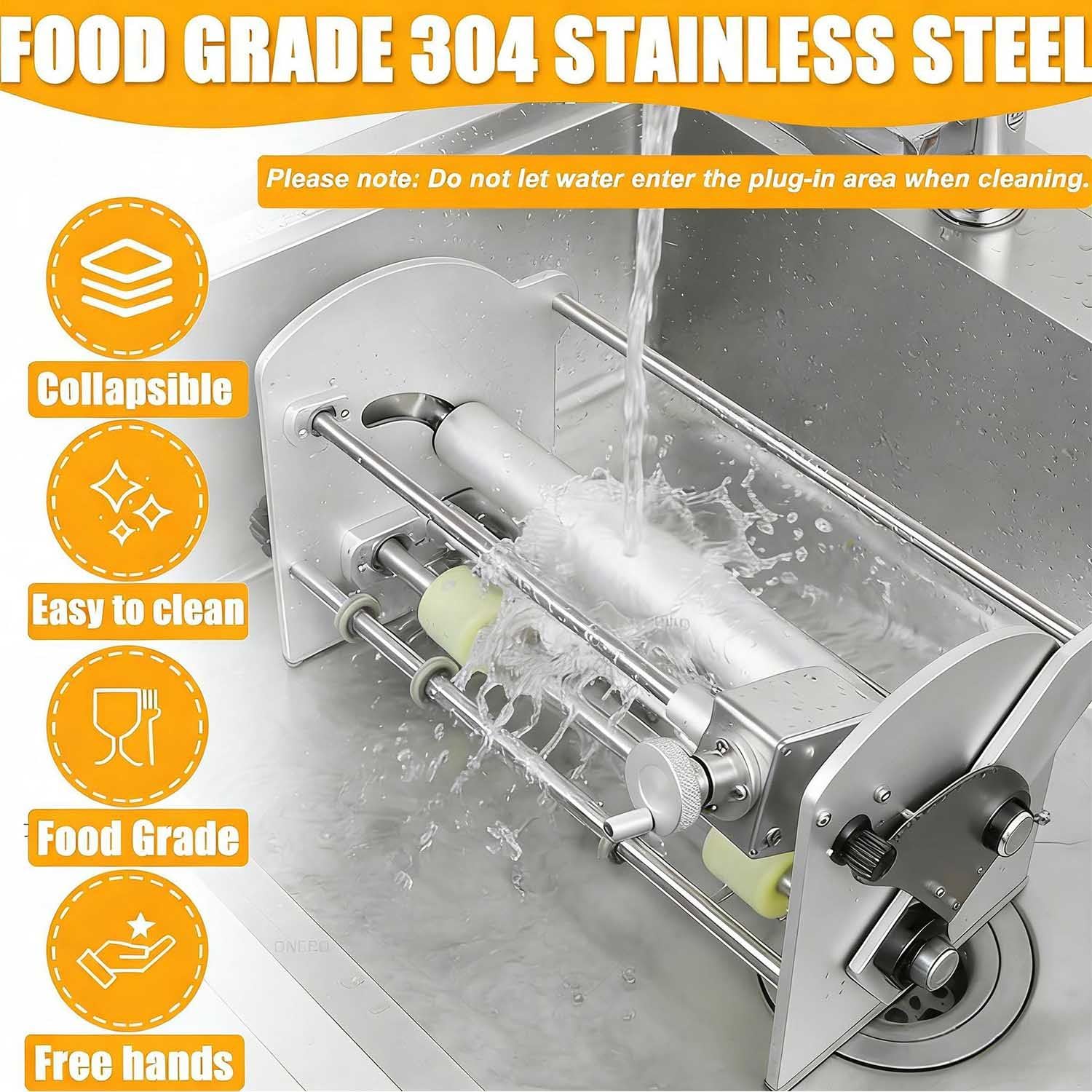 Stendetrice Elettrica Per Pasta,Spessore Regolabile Da 0 A 30 Mm, Design Compatto E Pieghevole | Adatta Per Croissant, Torte, Pasta Sfoglia E Basi Per Crêpes | Ideale Per Panifici E Ristoranti