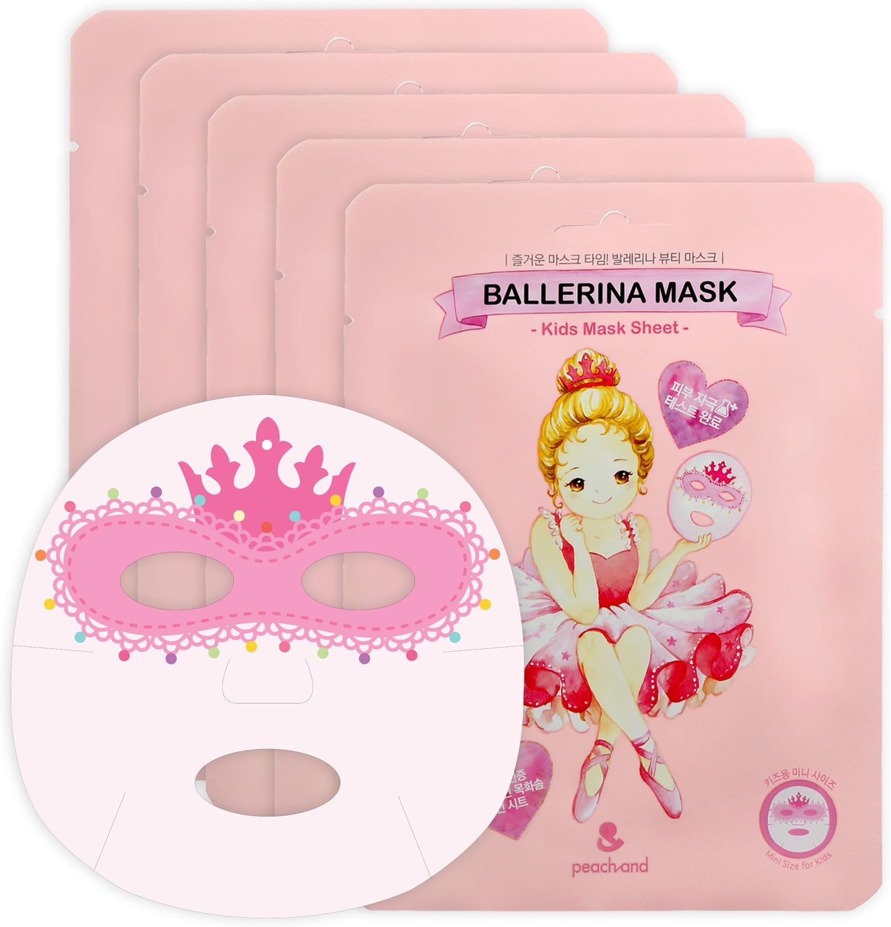 peach and face mask for kids, Skincare for kids, Spa day kit for girls, Perfect gifts for girls 6-8, Pack of 5