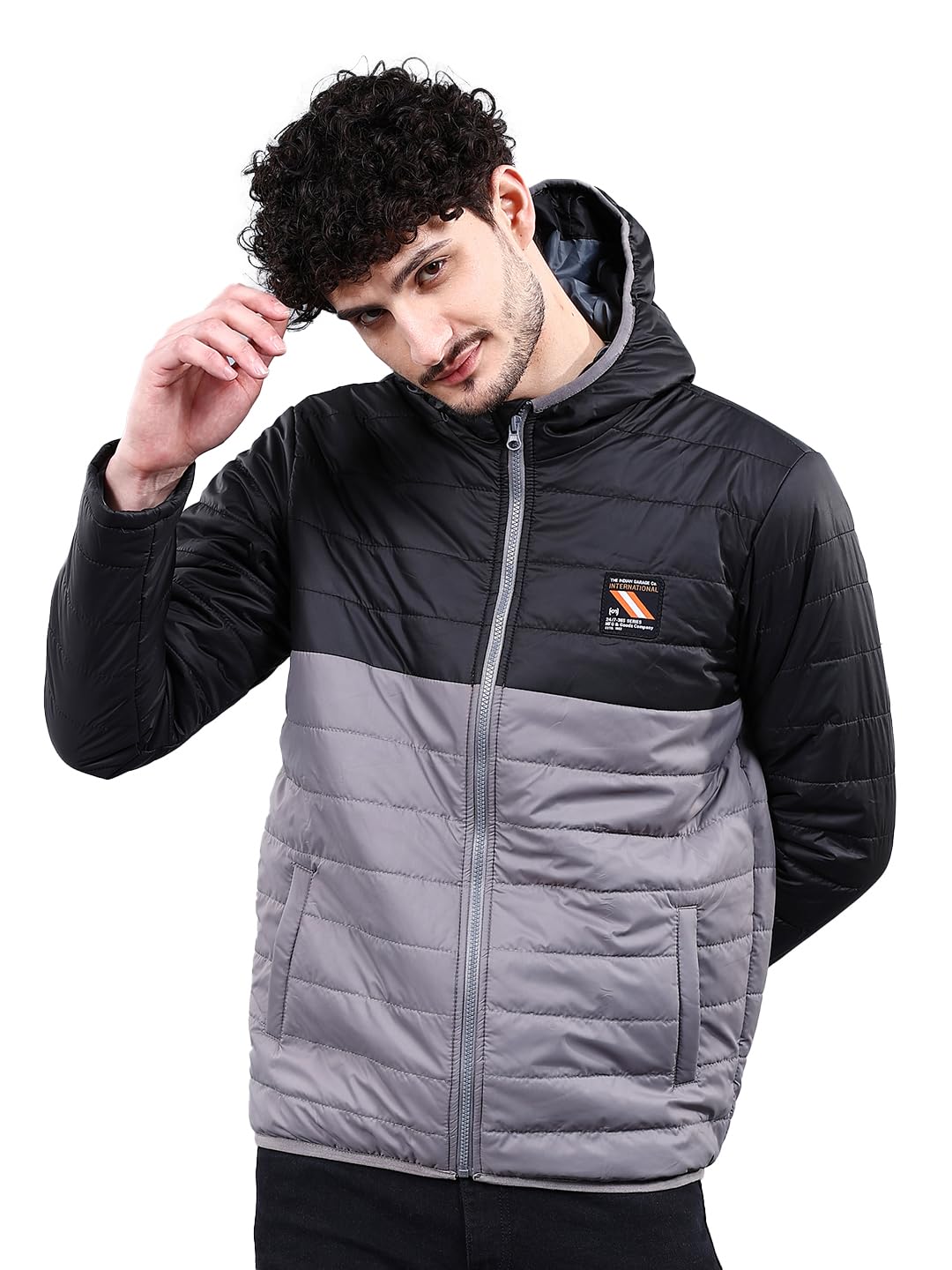 the indian garage co Men Regular Fit Colourblocked Puffer Jackets-picture-37