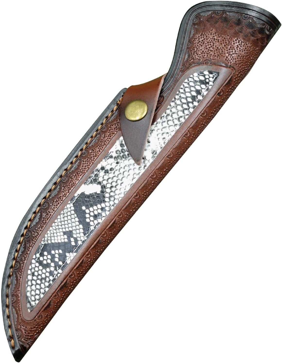 1PC Leather Knife Sheath 10.2Inch, Protective Cover with Snap Closure and Belt Loop Fits for Home, Kitchen, Outdoor