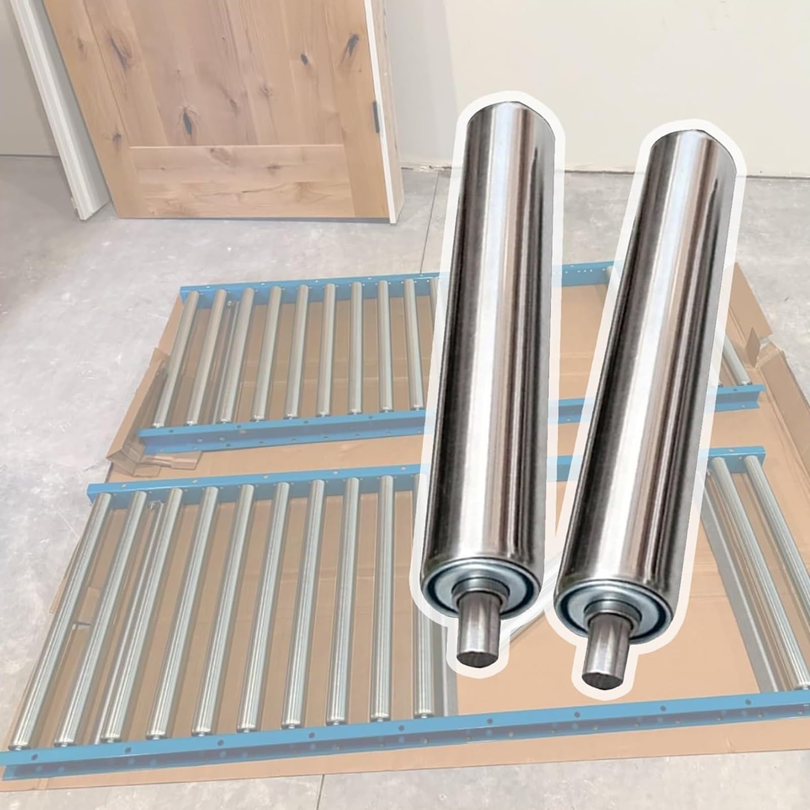 Rouleau de convoyeur 50mm tube acier inoxydable pièces de rechange entrepôt logistique