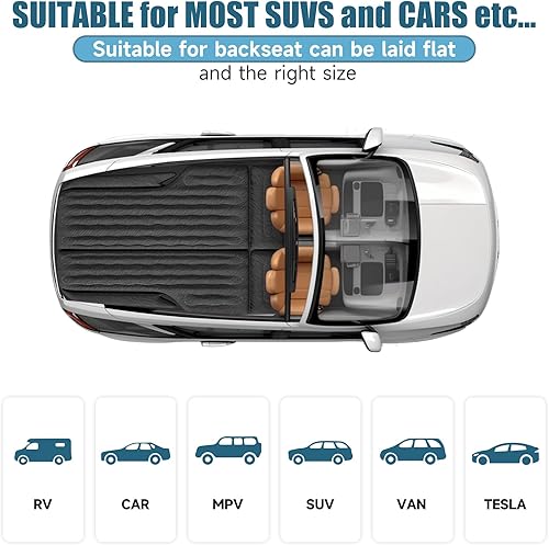 Miniatura 8 de Colchón inflable de aire para SUV, colchón de coche para SUV, cama de campamento de viaje de doble cara, colchón de aire para automóvil, colchón de