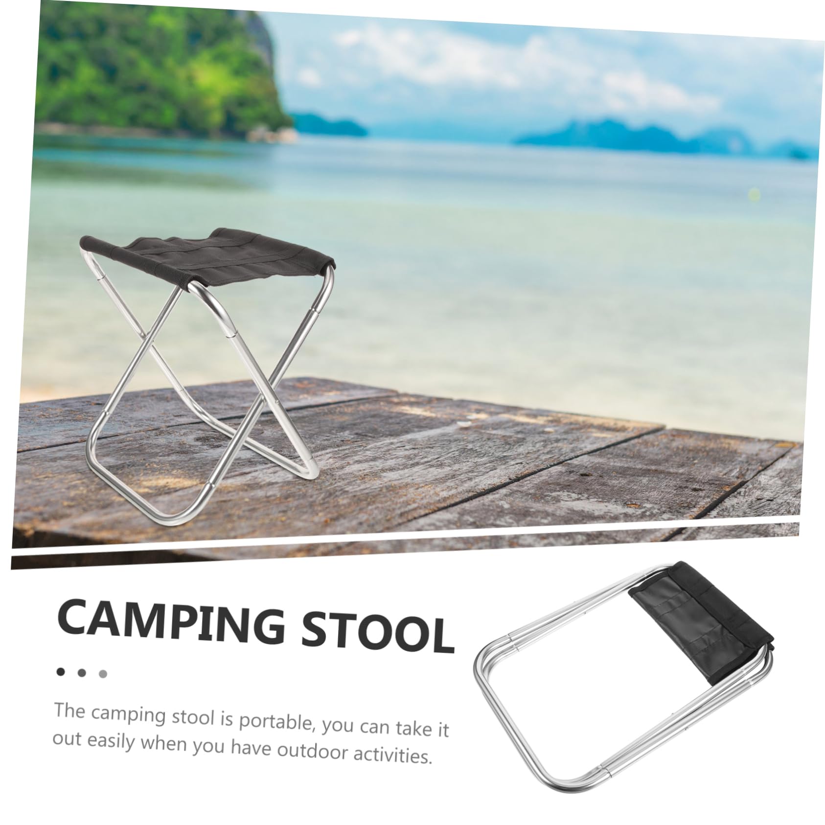 TOYANDONA 5 Piezas Taburete Plegable de aleación de Aluminio Asiento Completamente butacas de Salon taburetes Taburete de Pesca al Aire Libre Taburete portátil de Viajes al Aire Libre Gris
