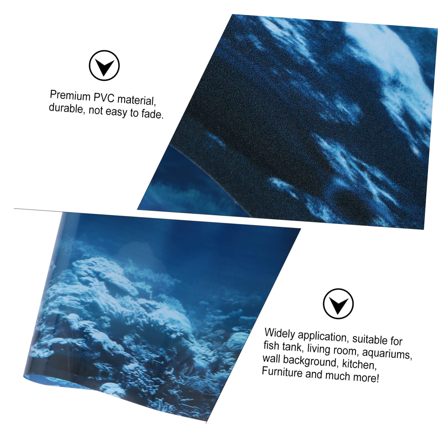 Happyyami 3pièces Autocollant De Fond Aquarium avec Motif De Récif Corallien Décoration Murale pour Aquarium Stickers Adhésifs pour Réservoir De Poissons